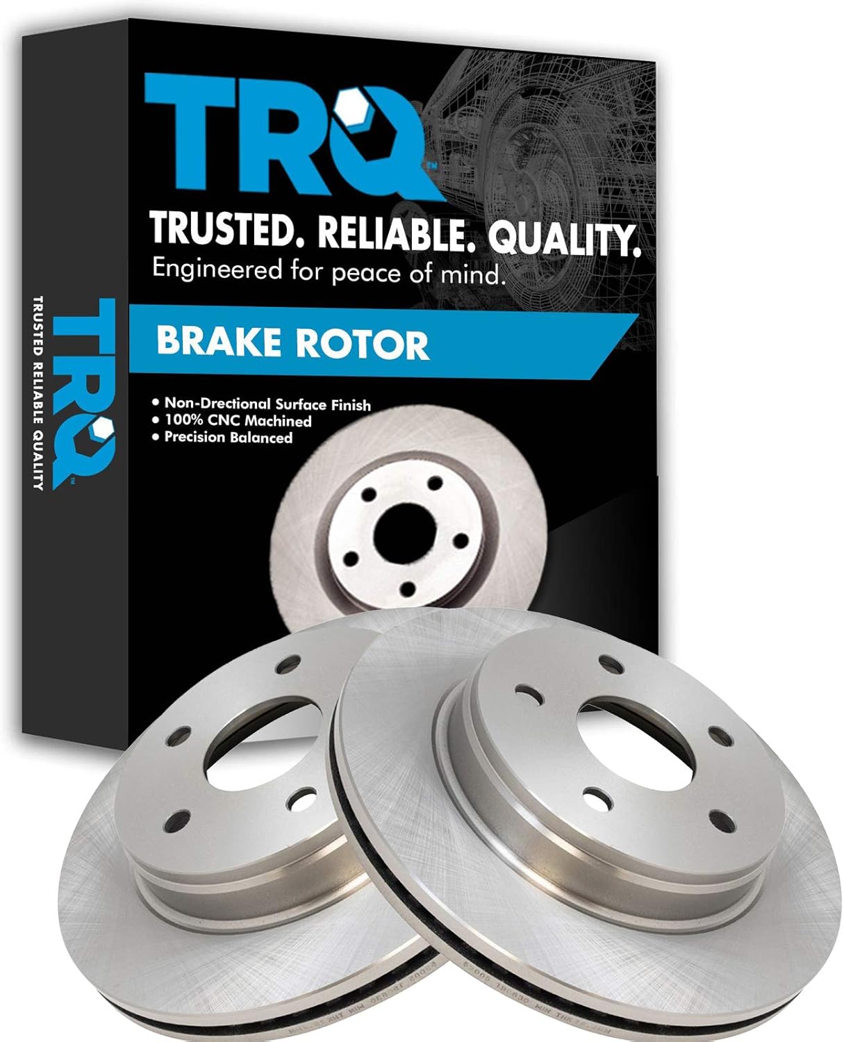 TRQ Front Brake Rotors Set Vented Compatible with 2007-2009 Chrysler Aspen 2004-2009 Dodge Durango 2002-2010 Ram 1500 2011-2018 Ram 1500 2019-2022 1500 Classic