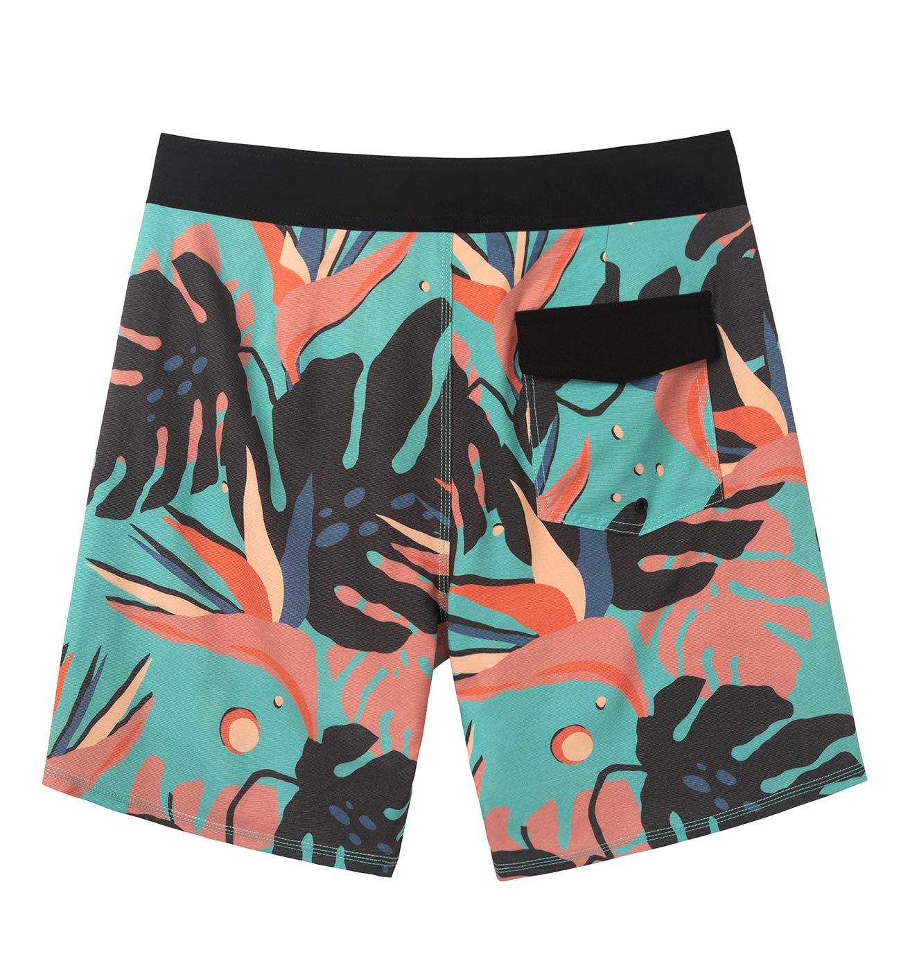 SURF CUZ Men's Board Short Beach Short 4-Way Stretch Short (34, Tropical Forest Green) - Image 2 thumbnail