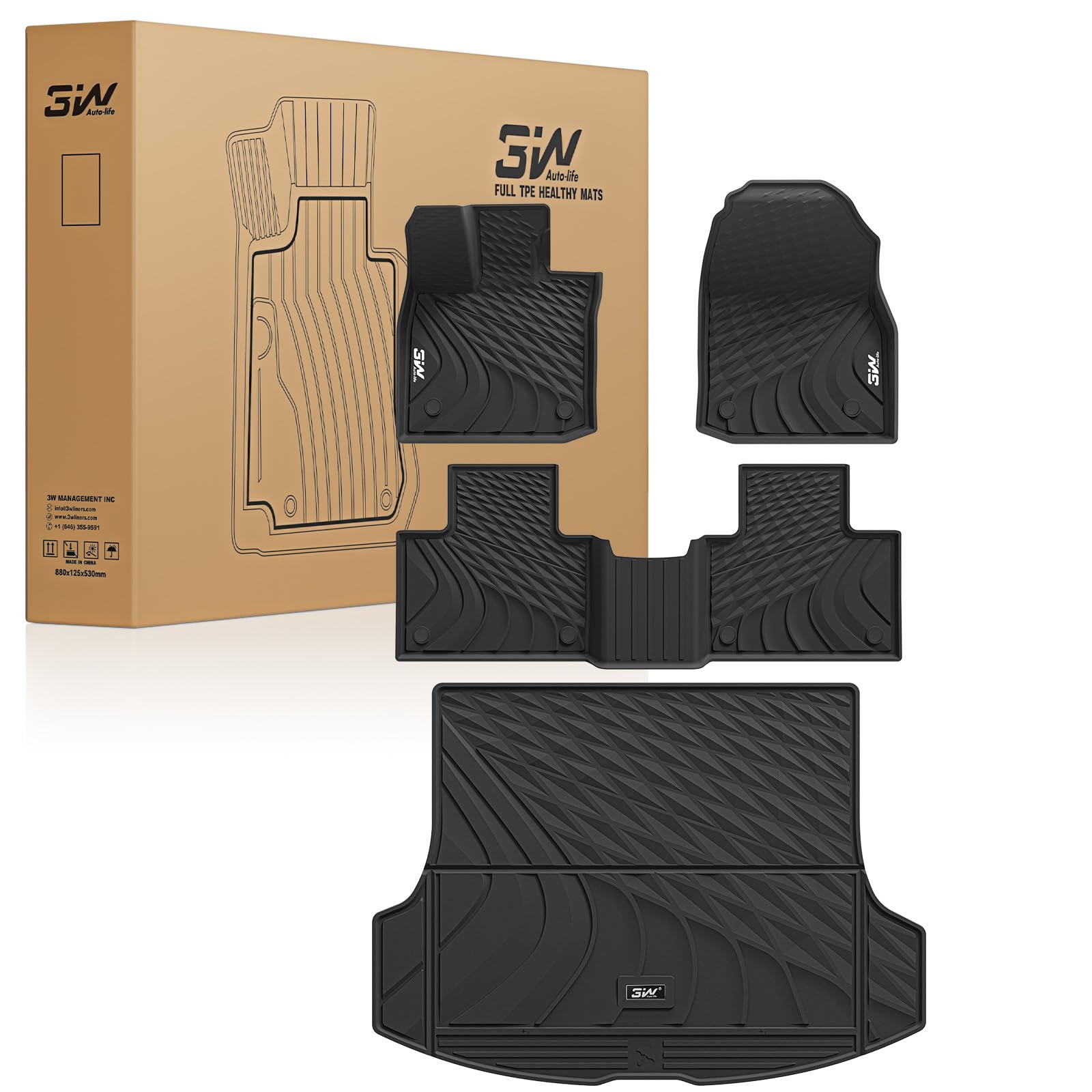 3W Floor Mats & Cargo Liner for Lexus RX/RX350/RX 350h/RX500h 2023-2025 2026