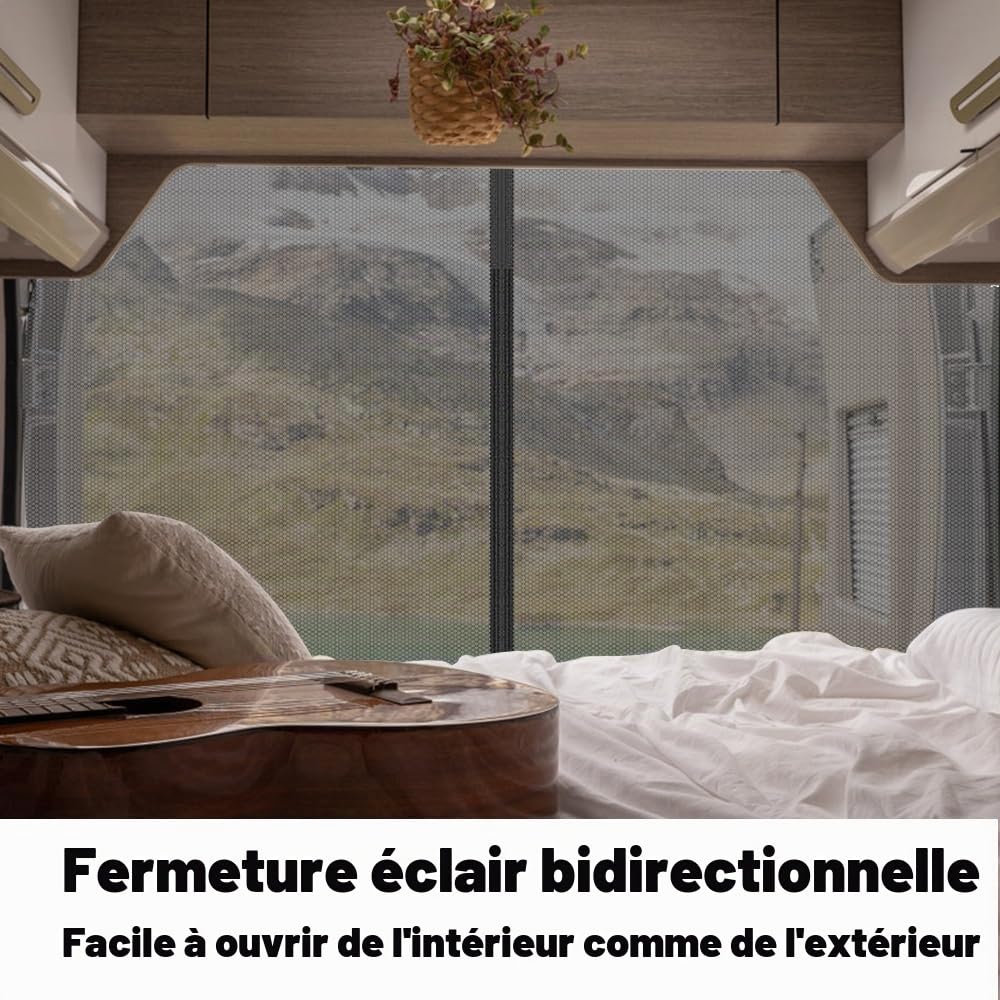 Mineup Moustiquaire pour Hayon de Voiture, 175x150cm Moustiquaire de Voiture, pour Camping-Cars, Caravanes, Ventilation de Fourgonnette et Protection Contre Les Insectes