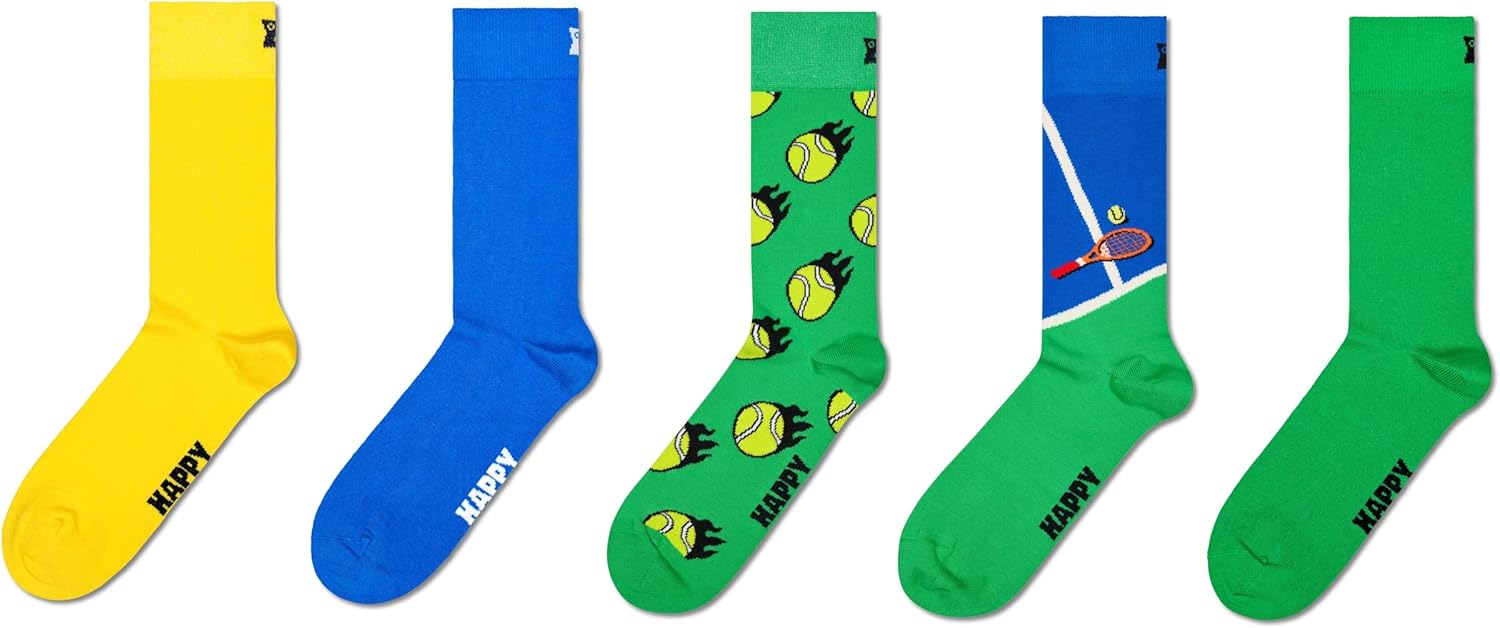 Happy Socks 5-Pack Pattern Socks Small-Medium Tennis