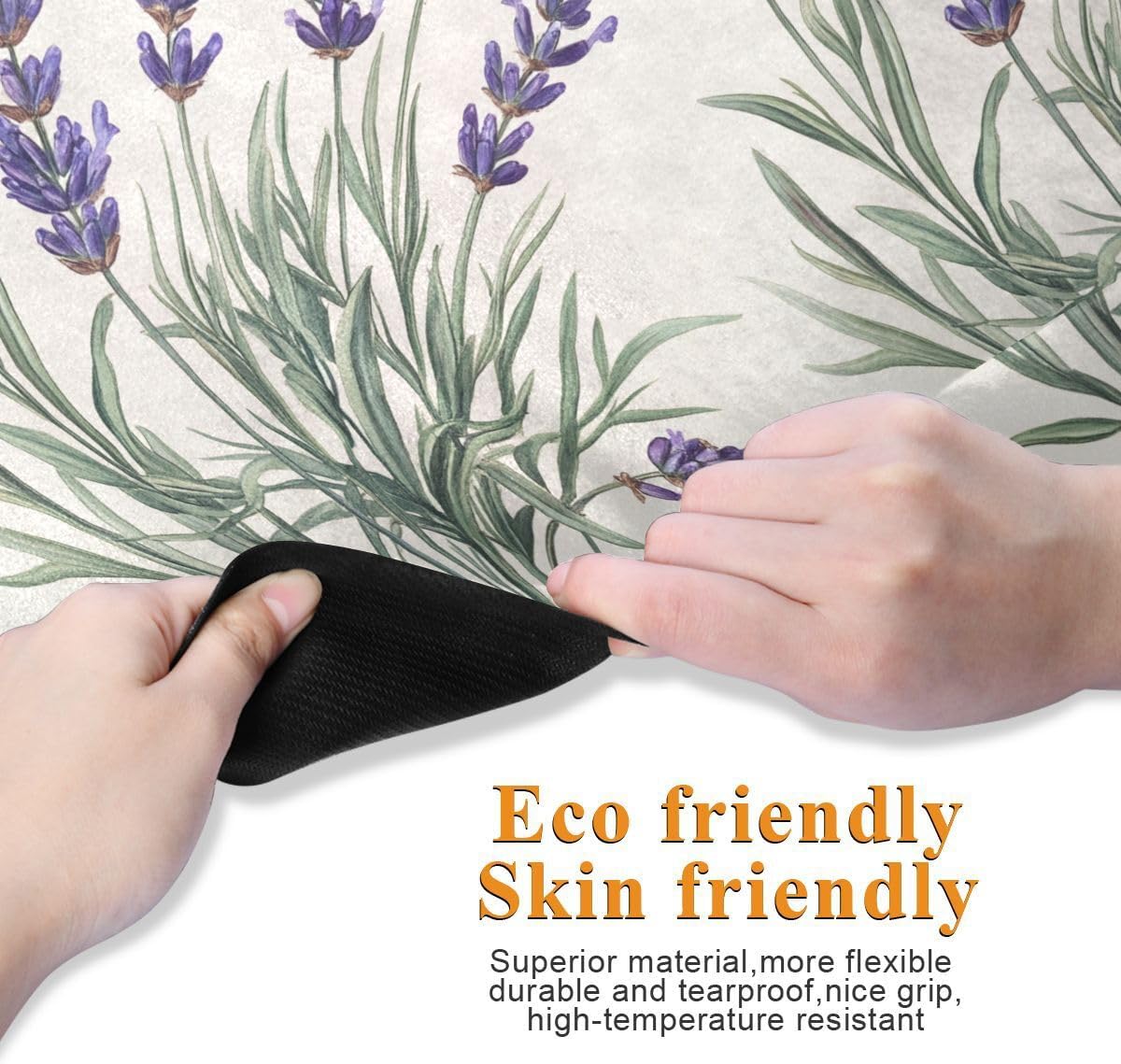ALAZA Botanical Flower Lavander Yoga Mat Non Slip Fitness Exercise Mat, Workout Mat for Yoga, Pilates and Floor Exercises