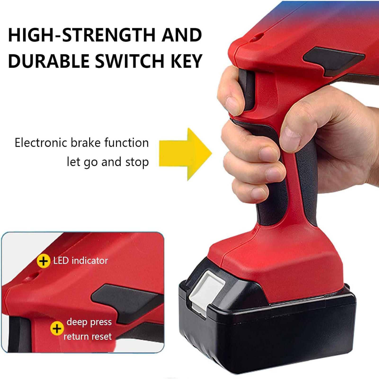 Pinza crimpatrice idraulica portatile, batteria al litio, capocorda per cavi elettrici, terminali idraulici, con 12 paia di connettori a crimpare, 16-400 mm²