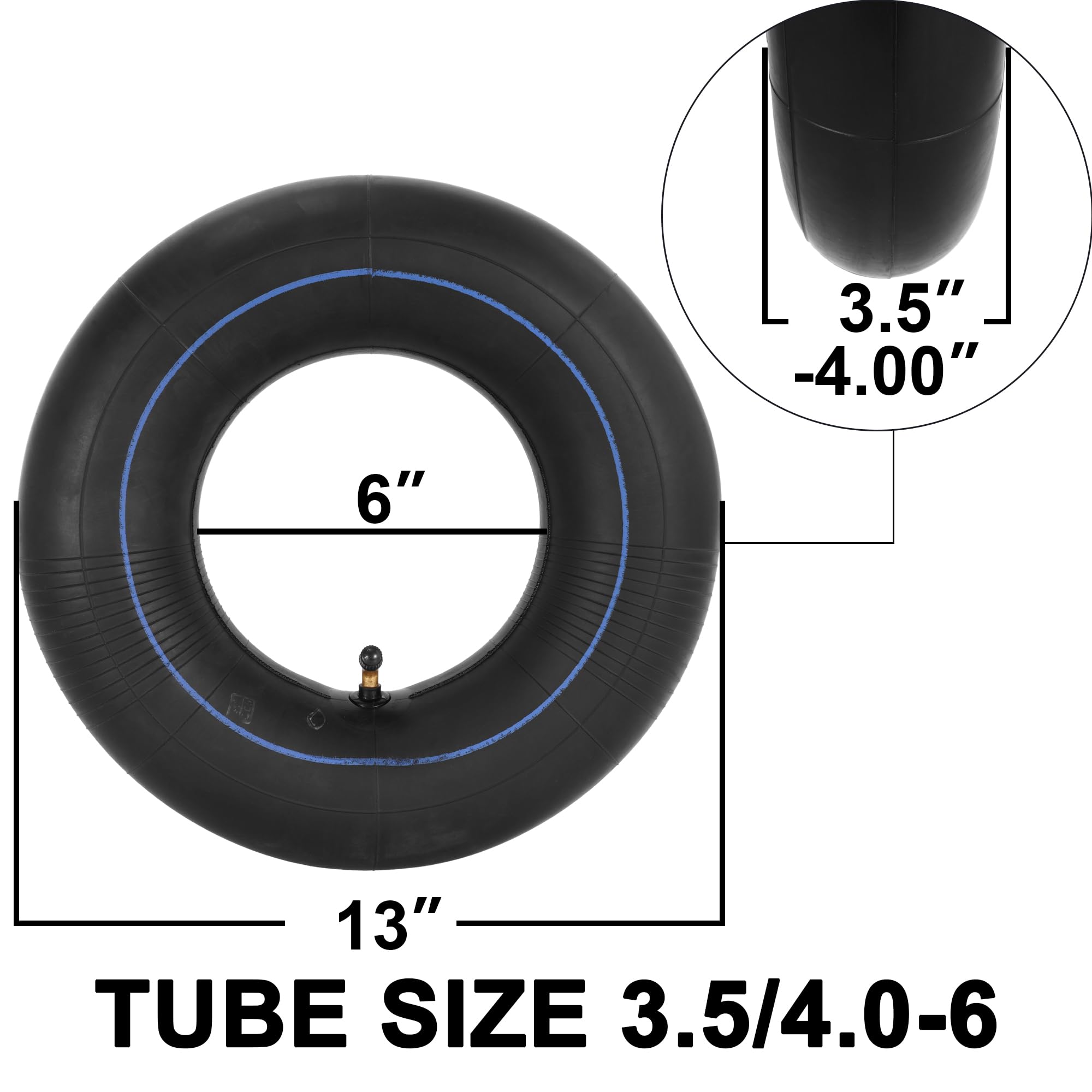 3.50/4.10-6 Inner Tube with TR87 Bent Valve Stem for 4 Wheelers ATV Quad Lawn Mower Wheelbarrows Go Kart Snow Blower Tractors Hand Trucks Trolleys Mini Bike Heavy Duty Parts - Image 3