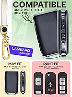 Vista 2 de Lucrum Compatible con funda para llavero Mazda y llavero de cuero, funda de TPU para 3, 6, CX-5 CX-9 CX-30 CX-50 CX-70 (2019-2025)