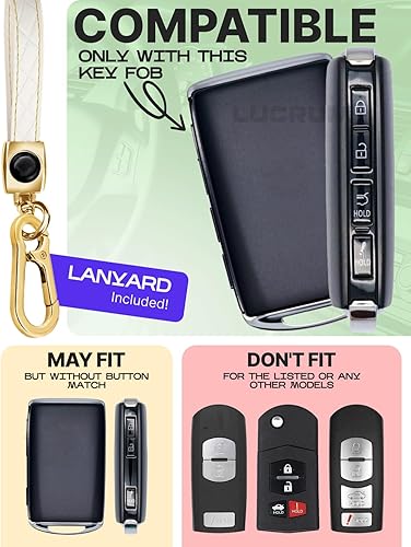 Miniatura 2 de Funda de llavero para Mazda CX5 y llavero de cuero, funda completa para llavero Mazda 3, 6, CX-5, CX-9, CX-30, CX-50, CX-70 - 2019-2024 Funda de TPU