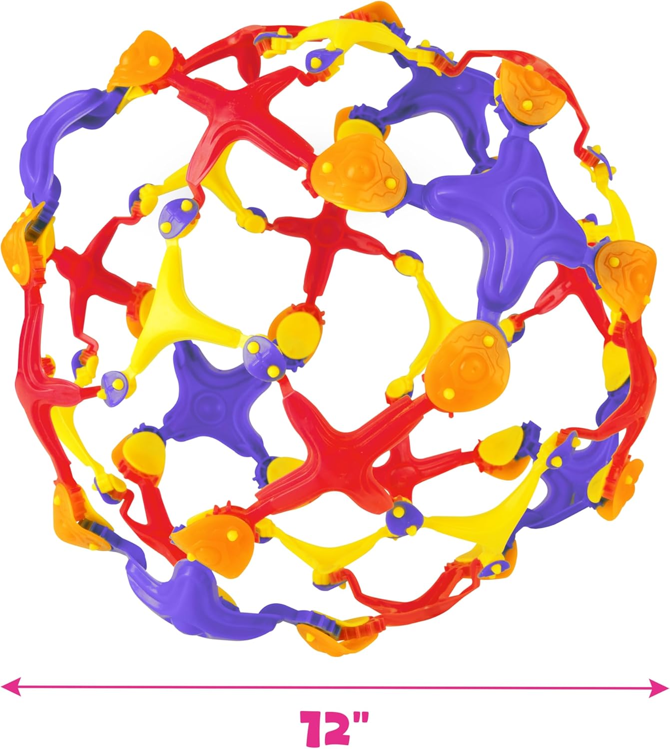 ORB Curiosities Jumbo Expand-A-Ball - More Than Doubles from 5" to Over 12" - Hoberman Sphere and Expandable Breathing Ball Toy - Great for Breathing Exercises, Fidget Play for Kids and Adults