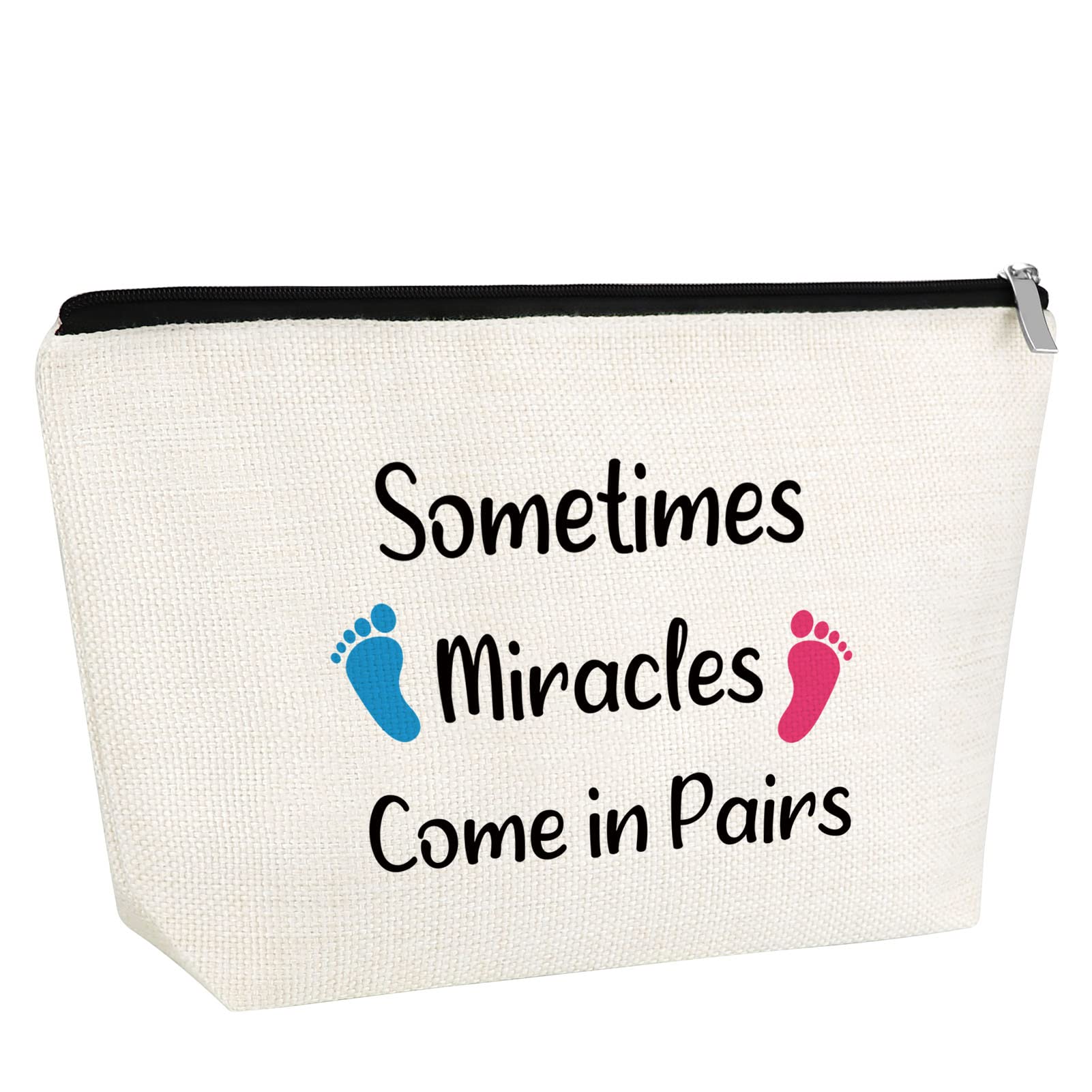 Gfhzdmf Twin Mom Gift Twins Mama Gift for Women Mom Makeup Bag Mommy To Be Pregnancy Announcement Gift for Twins Mother New Mom Cosmetic Bag Mother's