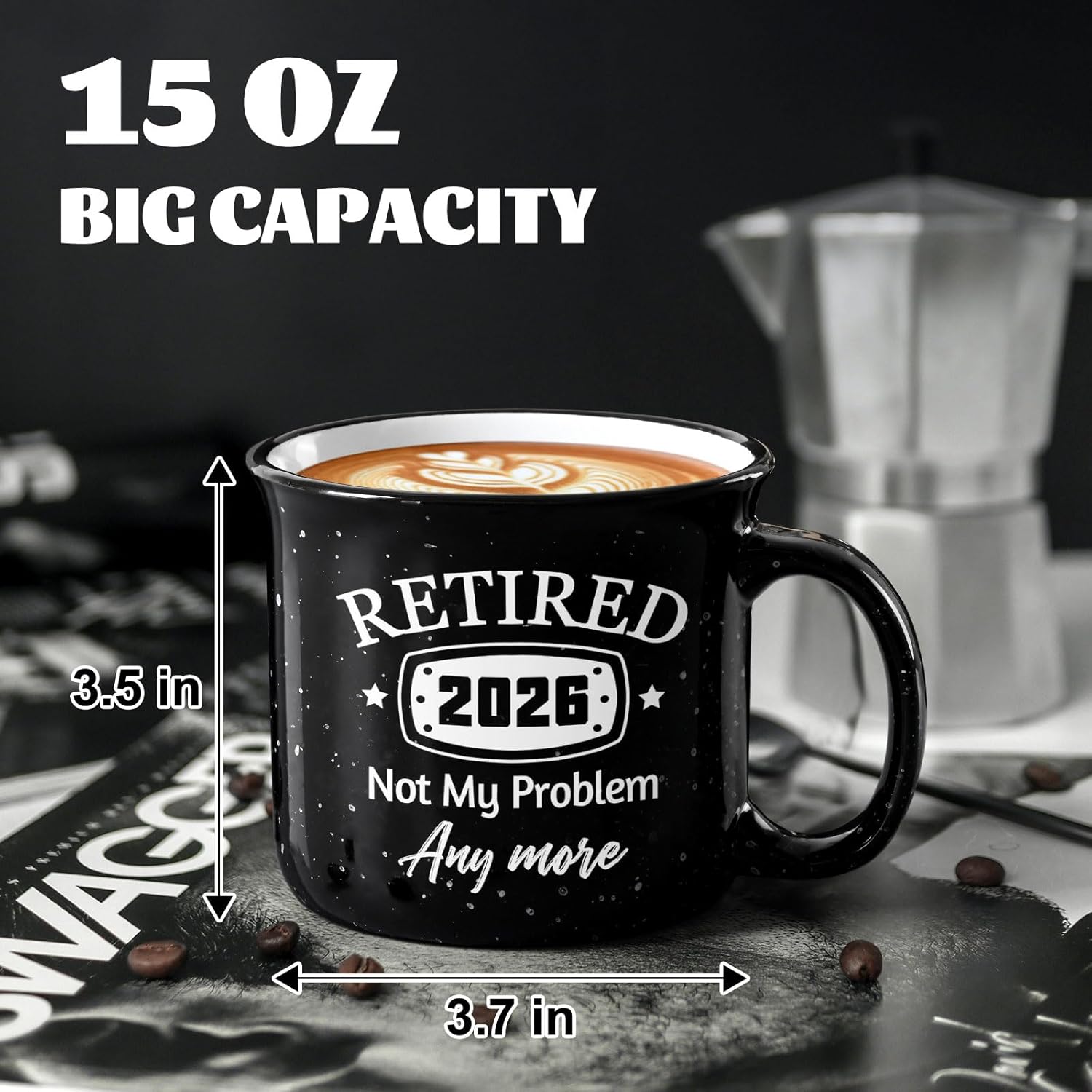 Maustic Retirement Gift for Woman Men, Retirement Gifts for Men Women, Coworker, Friend, Teacher, Retired 2026 Not My Problem Anymore Retired Mug, 15 Oz - Image 5