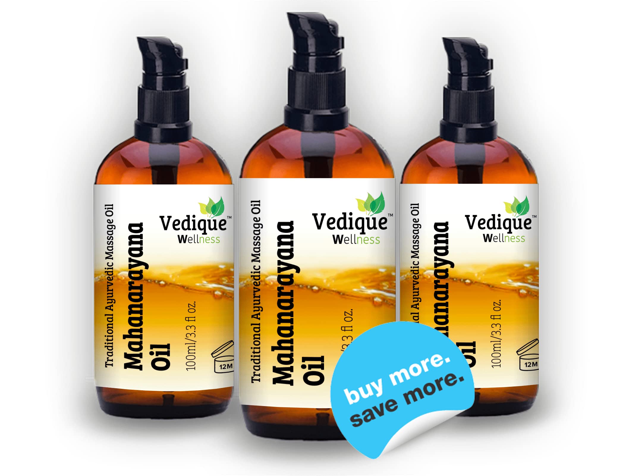 VEDIQUE Remedies olejek z mahanarajany, 500 ml, 100 ml, ponad 50 ziół, klasyczny olejek do masażu ajurwedyjskiego dla mięśni i stawów, balansowanie Vata | całkowicie naturalny