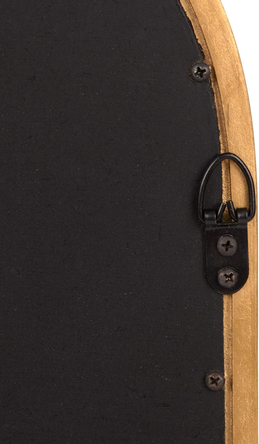 Best Home Fashion Square Arch/Crown Mirror - Gold Finish Wood Frame - 30” W x 35” H