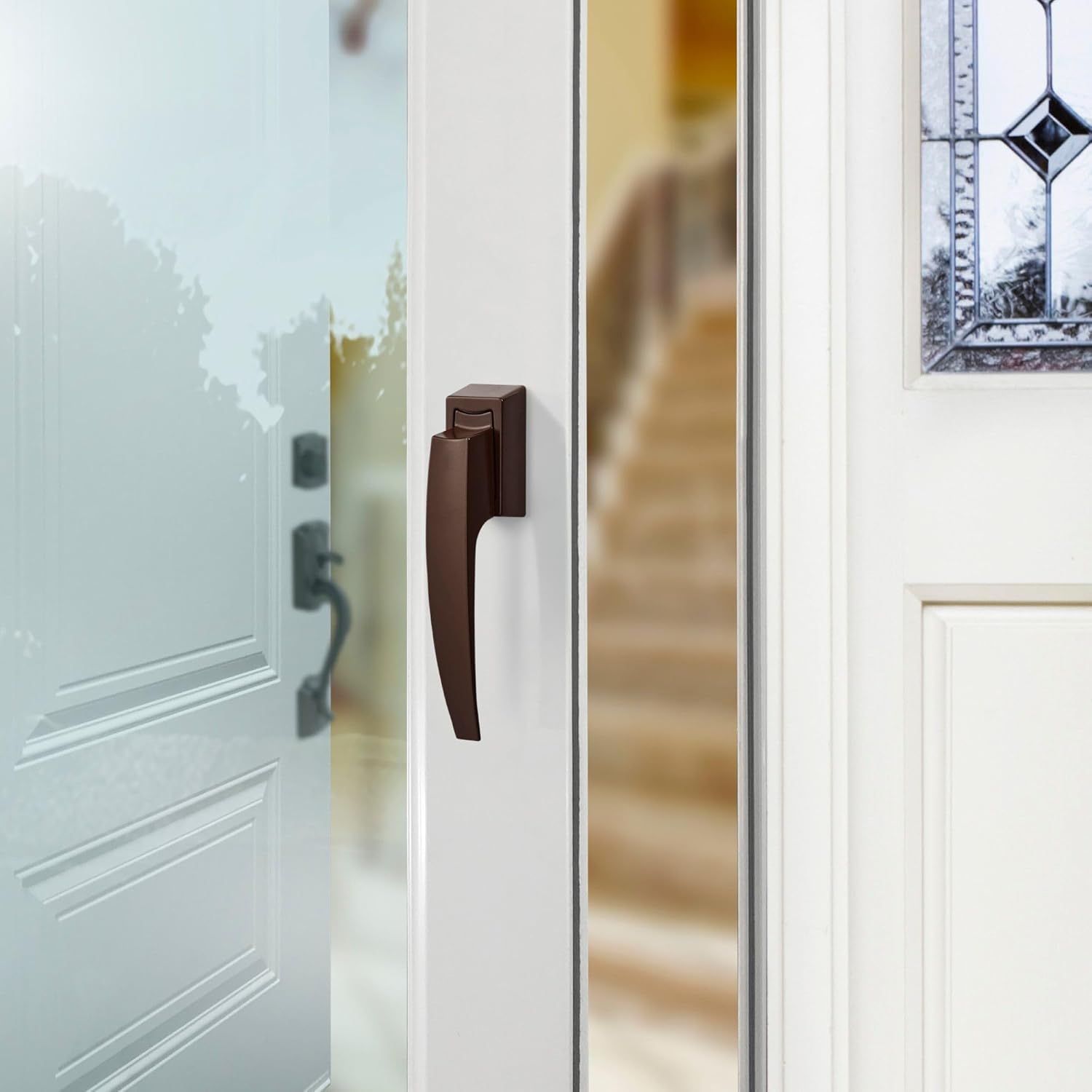Ideal Security Model 1994 VP Pull Handle Set for Storm and Screen Doors, Fits 1 to 2-1/8 inches Thick Doors, Brown
