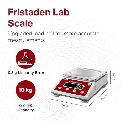 Miniatura 2 de Fristaden Lab Balanza de precisión de 220lbs x 000oz celda de carga mejorada para mediciones más precisas báscula química con 1 año de garantía