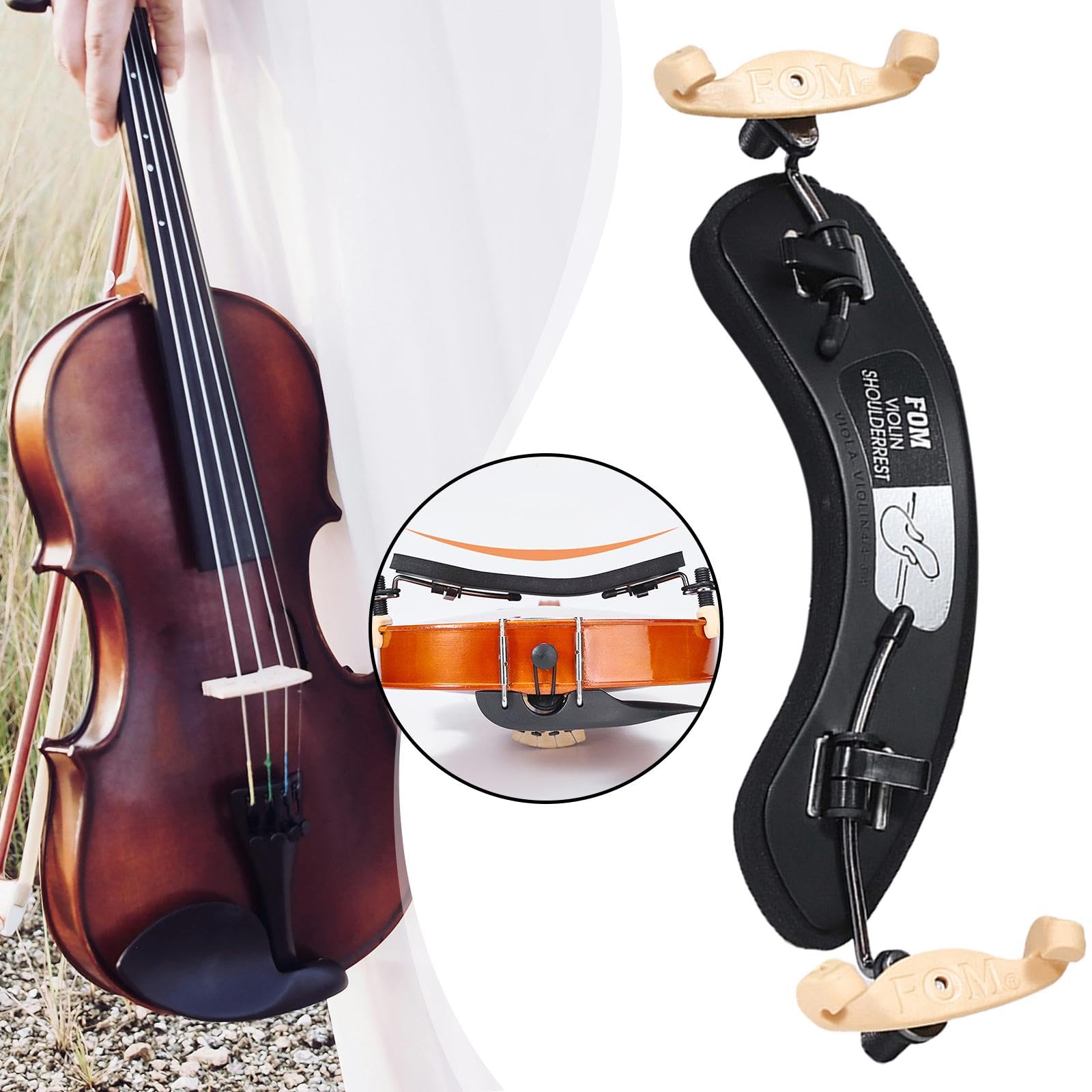 Reposapiés para violín con patas ajustables de aleación de aluminio, fácil de usar, cómodo, piezas para violín, soporte de hombro para presentaciones, 15cm