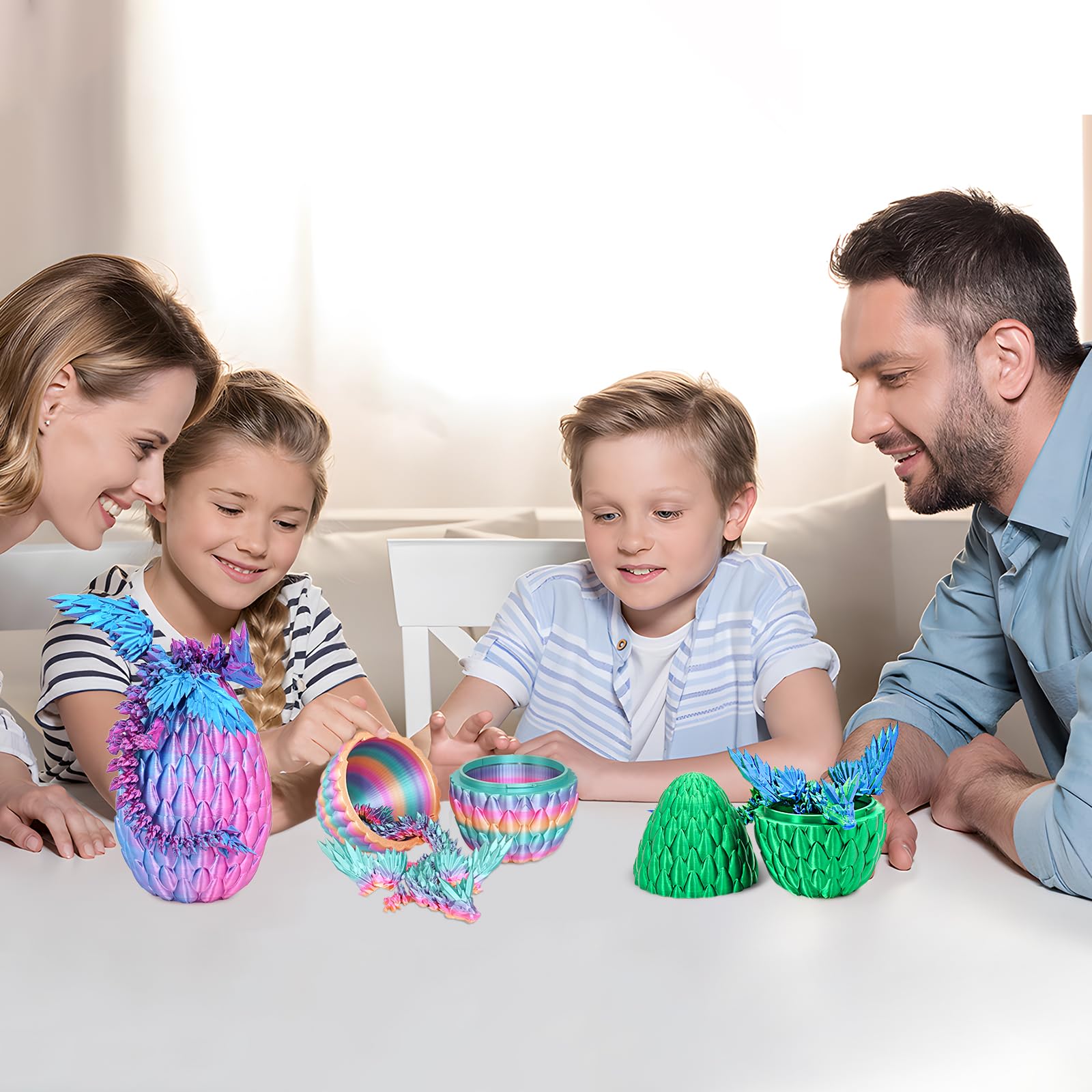 Winged Dragon Inside Surprise Egg Fun Collectible Toy Gift for Kids and Adults, 3D Printed Fantasy Dragon Ideal for Christmas Easter Birthdays and Holiday Decorations (Purple, Medium) - Image 4