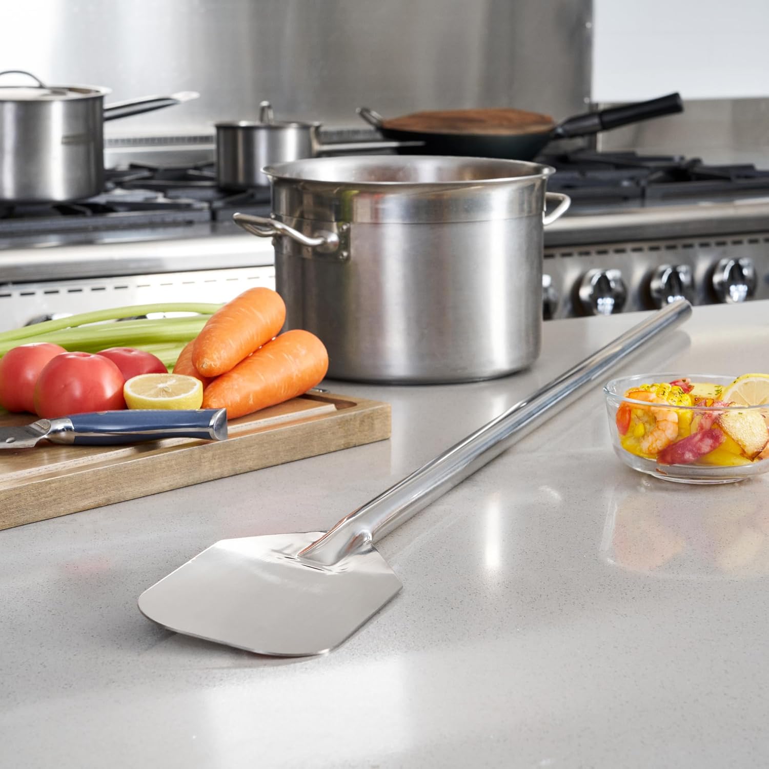 Restaurantware 48 Inch Stainless Steel Mixing Paddle - 24 Count - Met Lux Stir Paddle, One-Piece Stainless Steel, Long Design - Dishwashable Cooking Tool For Mixing and Stirring Batters, Soups, Stews