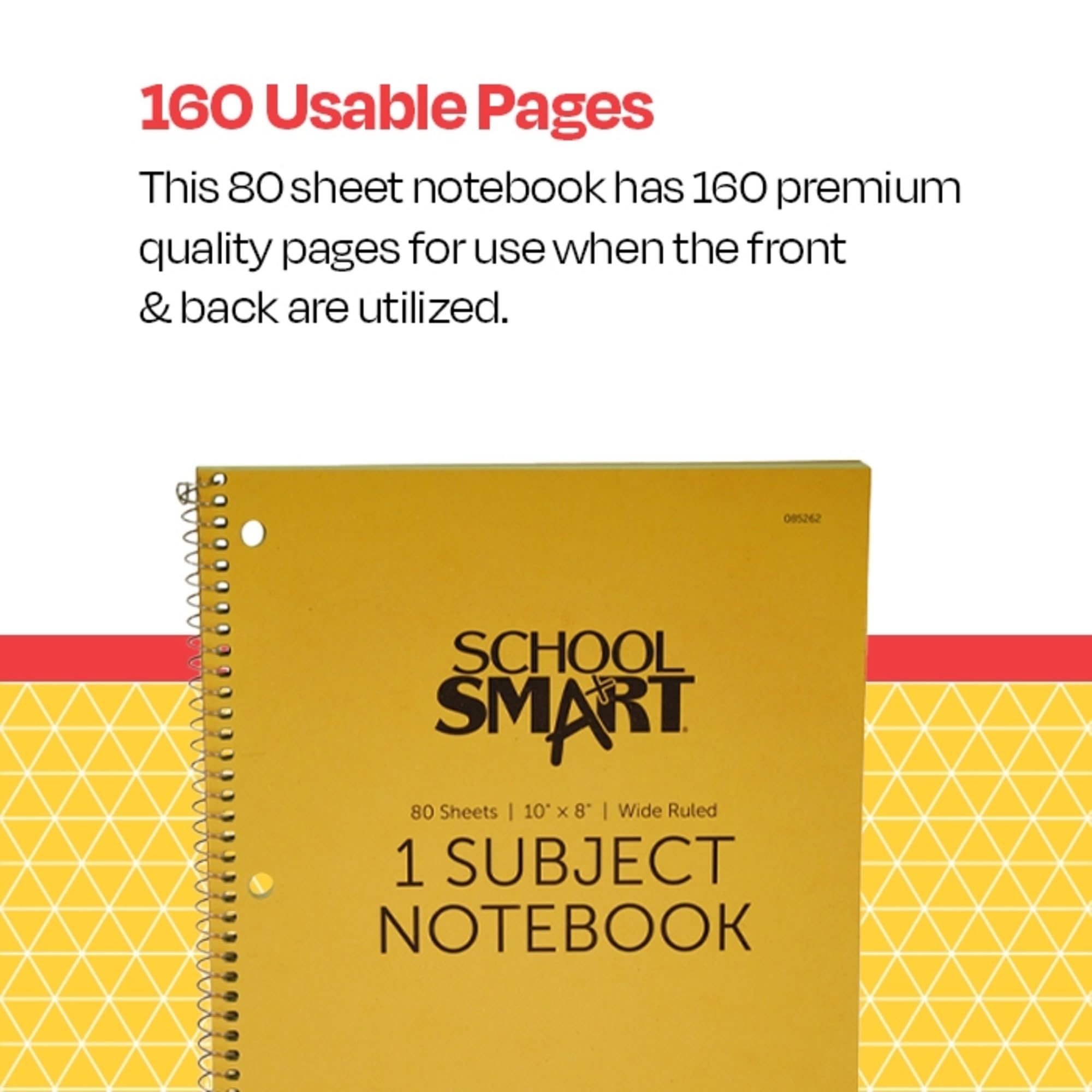 School Smart - Quaderno a righe non perforato, 1 soggetto, 20 x 20 cm