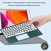 Vista 2 de Teclado inalámbrico con panel táctil, teclado Bluetooth recargable ultrafino mini con panel táctil, teclas redondas para iPad pro/iPad/iOS/Mac Verde