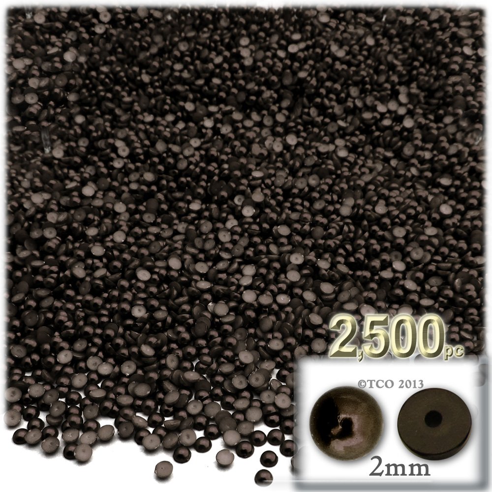 2,500pc Pearl Finish Half Dome Beads, Round, 2mm, Pearl Red