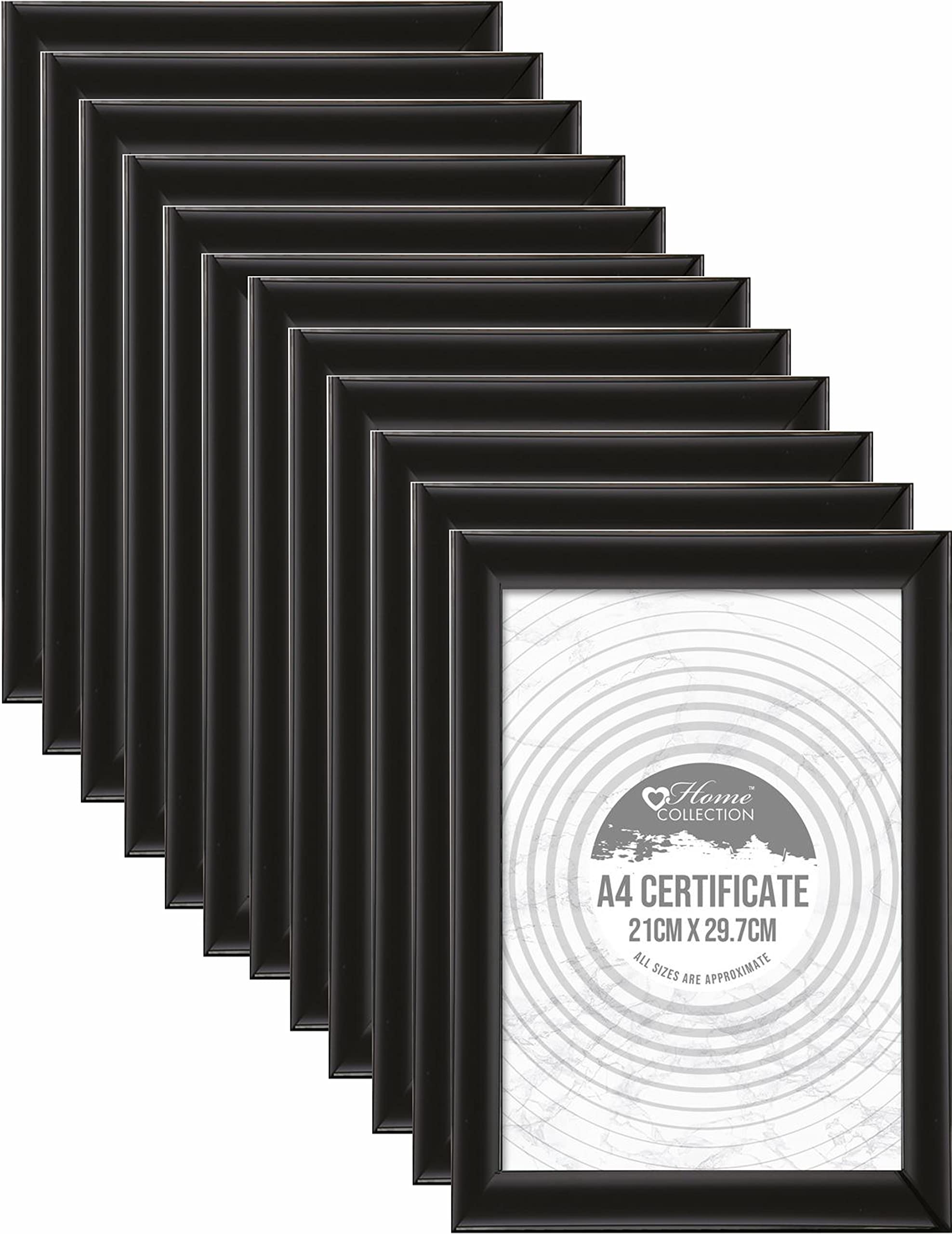 M1ss Black (Set Of 12) - A4 Picture Photo Frame Certificate Frame Includes Styrene Front For Home Family Office Decor, Classic Wall Mountable & Tabletop Frames (21 X 29.7 Cm)
