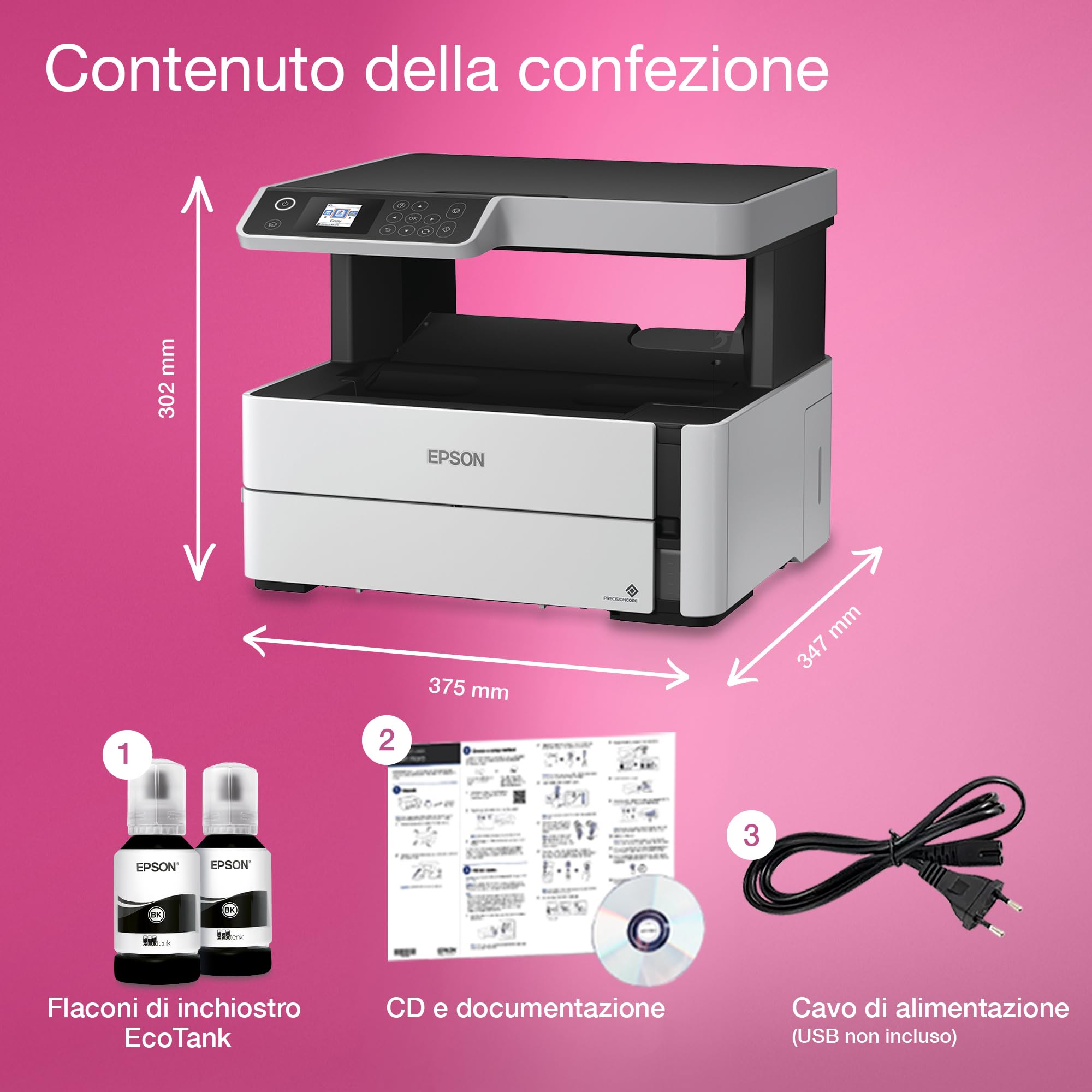Epson EcoTank ET-M2170 A4 Wi-Fi 39 ppm drukarka atramentowa