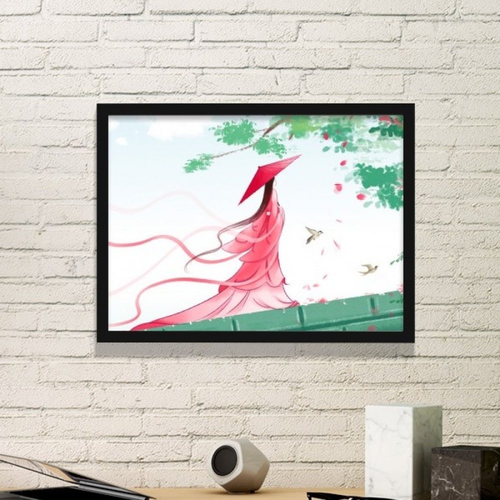 Idée cadeau peinture style chinois vermillon pour amateur d'art
