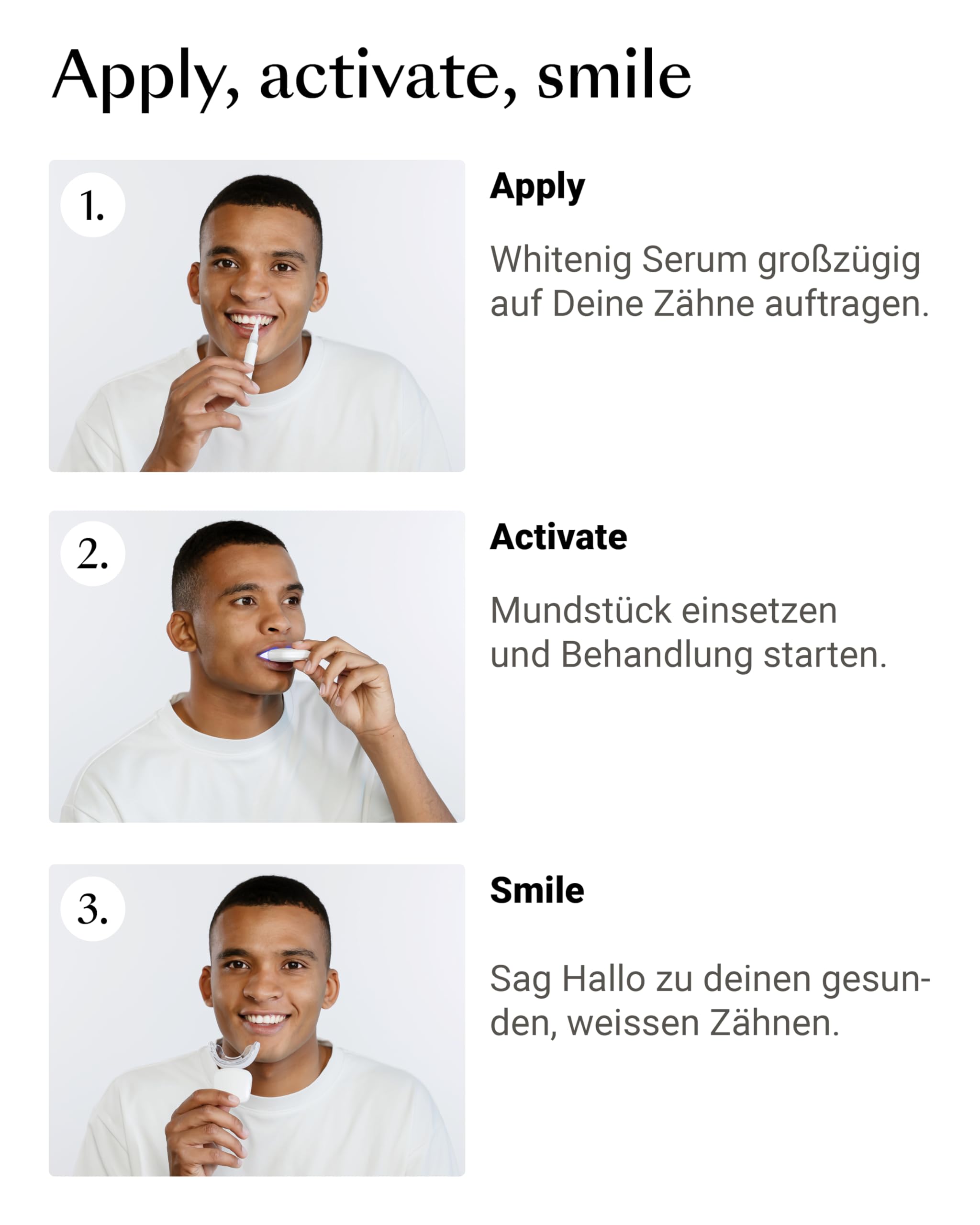 ALPINE WHITE Whitening Kit – Professionelles Zahnbleaching für Zuhause I Whitening LED mit Blue Light Technology und Whitening Gel für sichtbar weißere Zähne in nur 3 Tagen I Nur 15 Minuten täglich