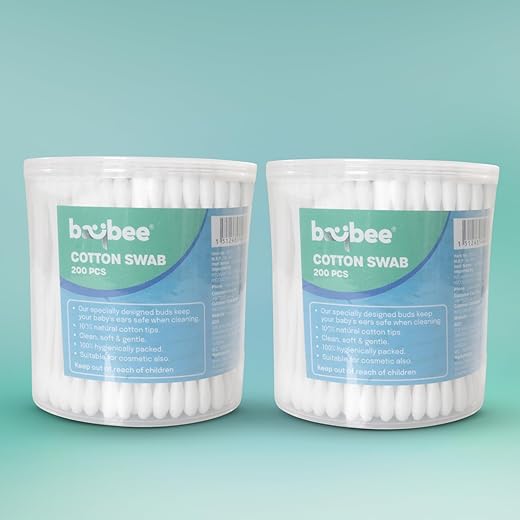 BAYBEE Baby Cotton Swabs 400 Pcs Pack Of 2