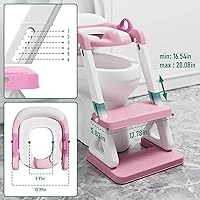 Vista 11 de Wiifo - Asiento de entrenamiento para ir al baño con escalera para niños y niños pequeños, escalera resistente para orinal con cojín acolchado suave