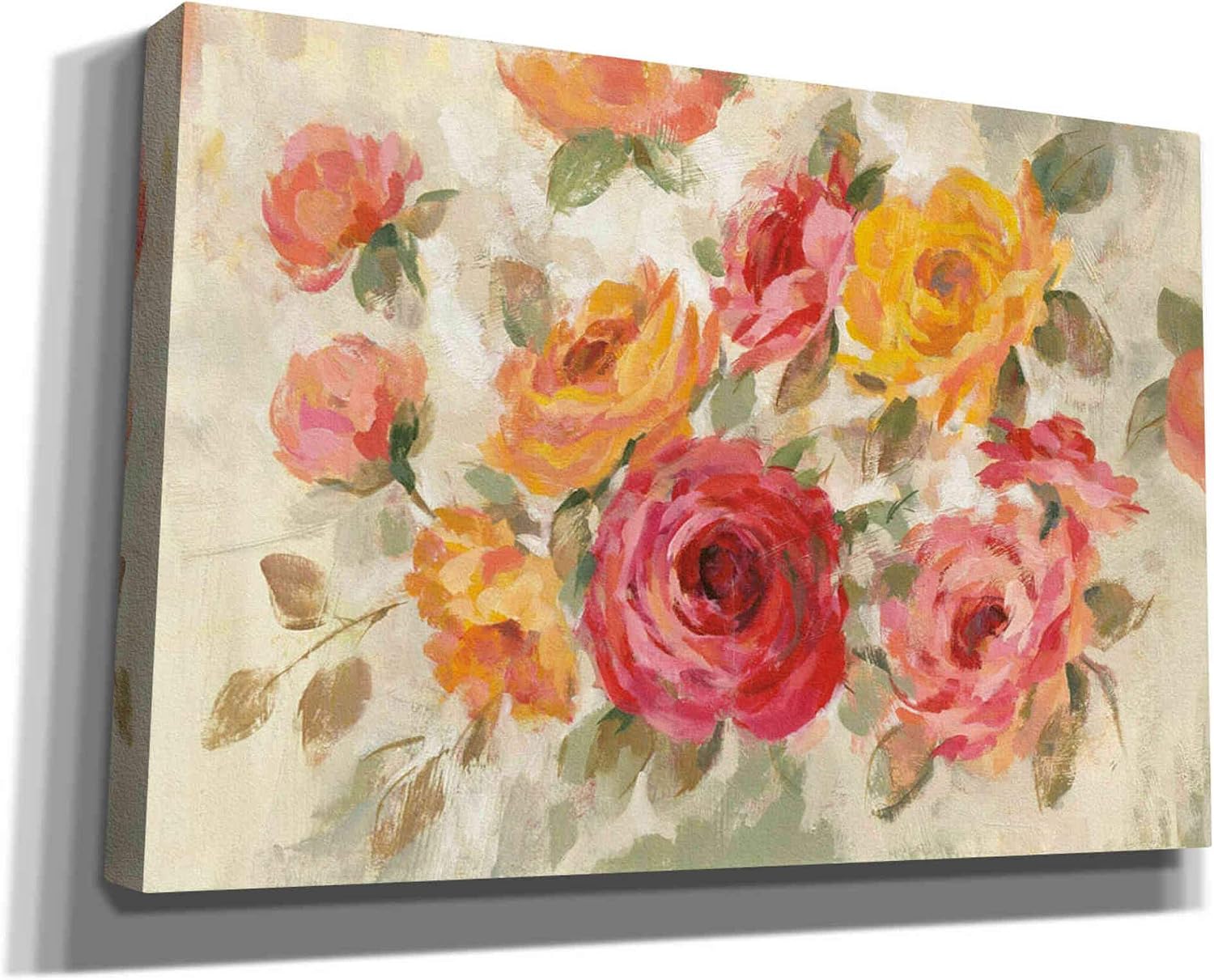 Epic Graffiti 'Brushy Roses' by Silvia Vassileva, Canvas Wall Art, 18"x12"