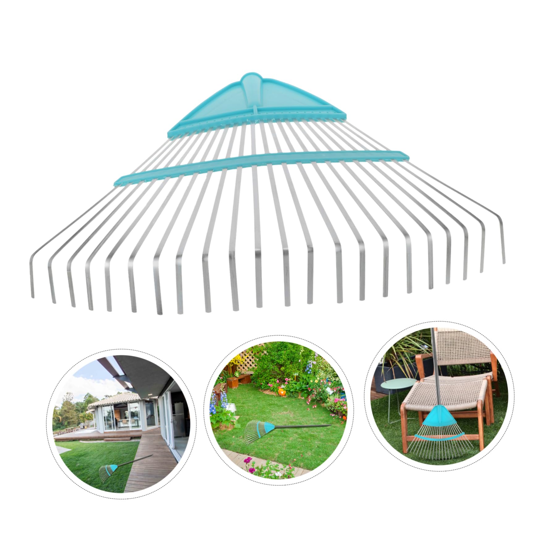 TOYANDONA Gartenrechen Mit Kunststoffkopf Zähne Für Fegen Von Laub Und Gras Robustes Gartengerät Für Effektive Gartenarbeit Und Müheloses Entfernen Von Blättern