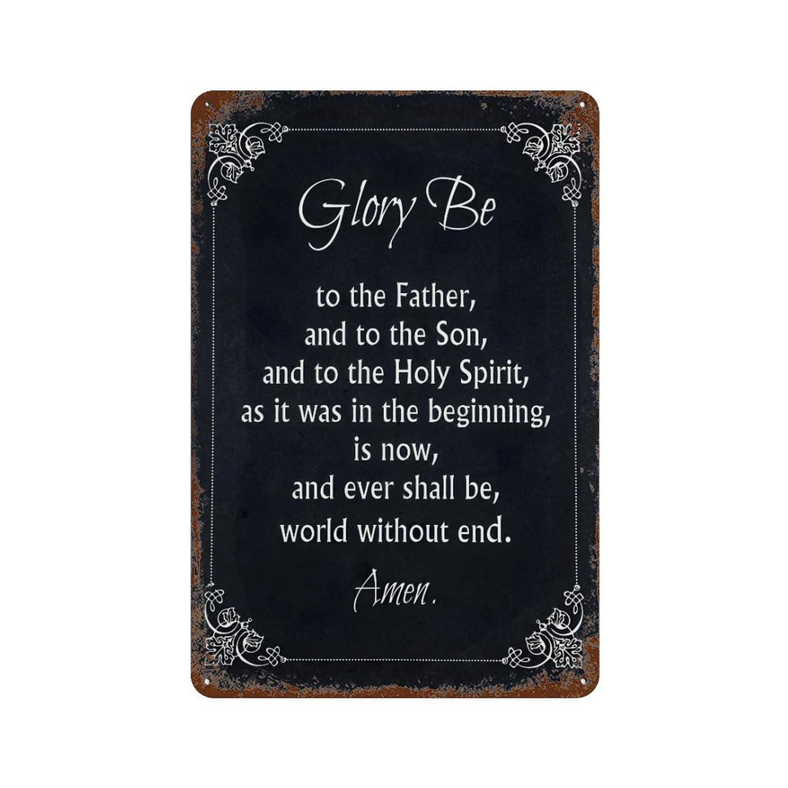 xiaoxiaoshen Bible Verse Wall Art Glory Be Prayer Wall Decor Art Metal Tin Poster Modern Home Decor Art Home Bar Shop Decorations Vintage Sign 30x20cm