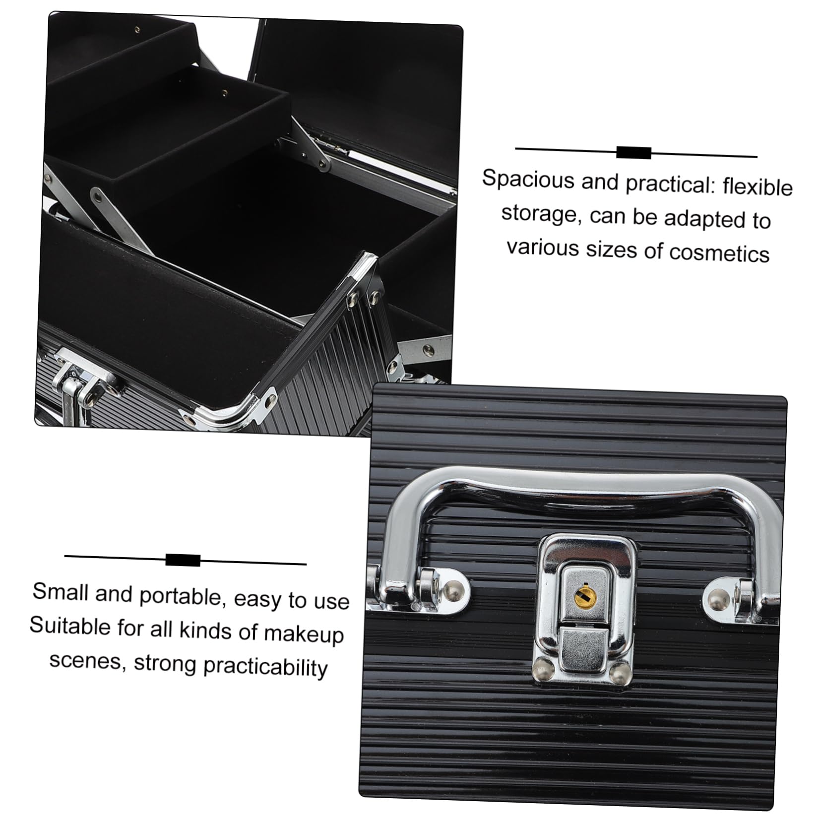 Sac Maquillage Professionnel avec Capacité Boîte De Rangement Cosmétique Trousse De Maquillage De Voyage Contenant Cosmétique Pratique