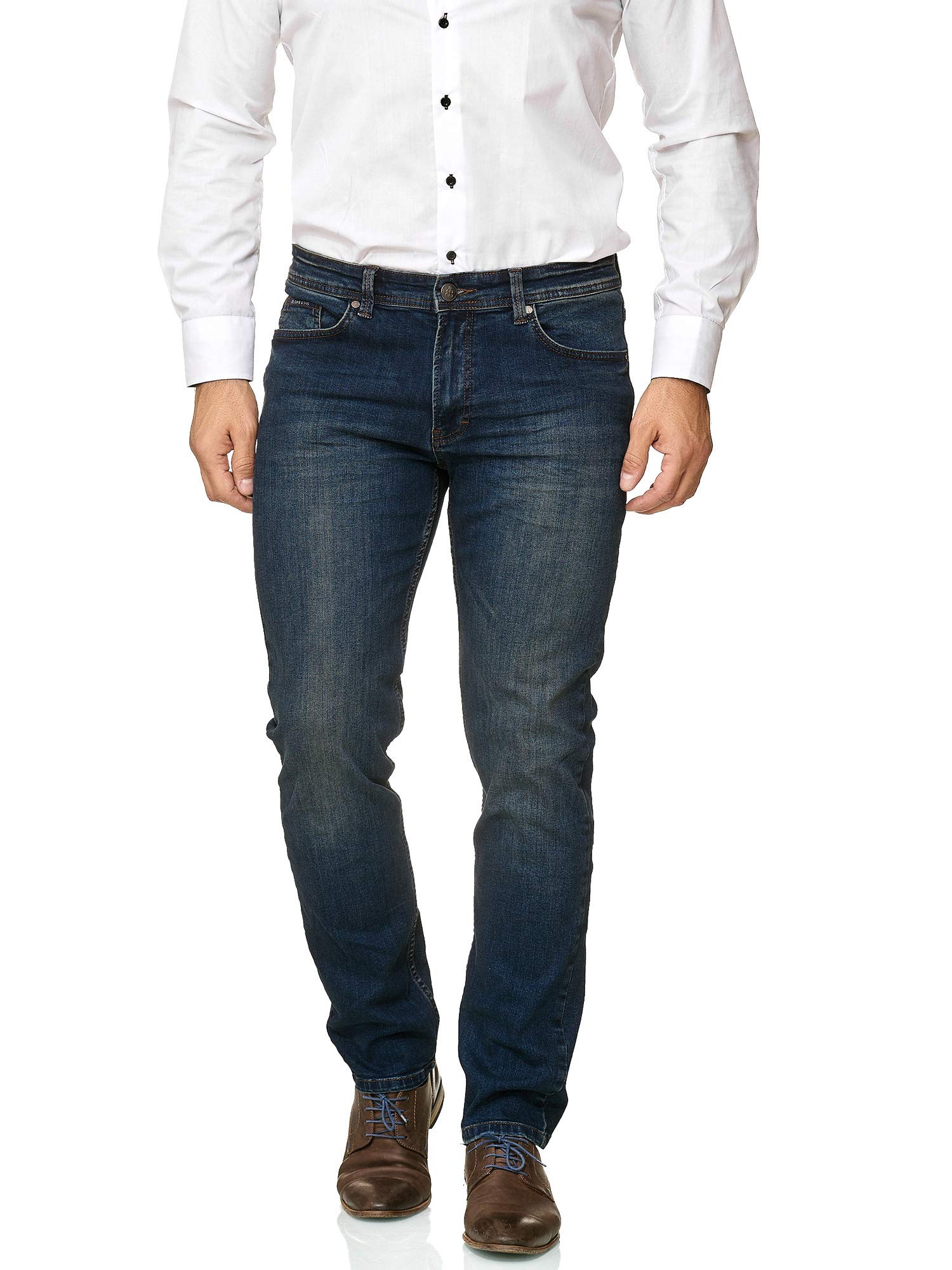 BARBONS Herren Jeans - Regular-Fit Stretch - Hochwertige Straight Jeans Herren Hose - Business Anzug Freizeit
