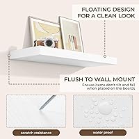 Vista 6 de RICHFOCUS 36Inch Floating Shelves for Wall 2 Pack Shelves for Bedroom Kitchen Bathroom Wall Mounted Rustic Wood Floating Shelf with Invisible