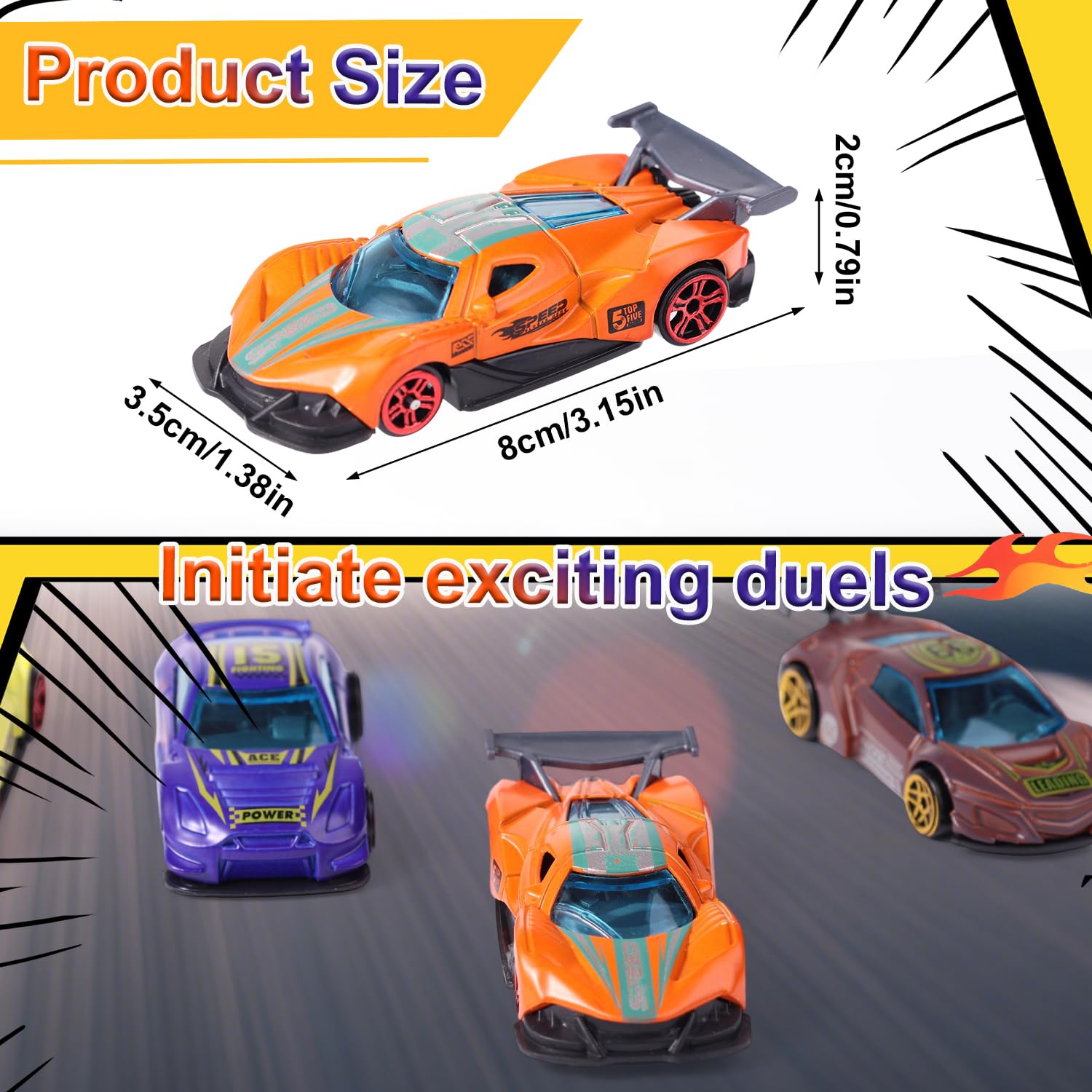 Sinbana 6pcs Color Changing Cars Bath Toys for Kids Ages 4-8 - Image 2
