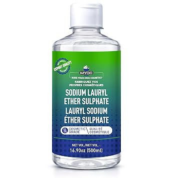 Sodium Lauryl Ether Sulphate 500 ml / 16.9 fl oz - Cosmetic Grade Liquid Surfactant for Shampoos Body Washes Cleansers & DIY Formulations