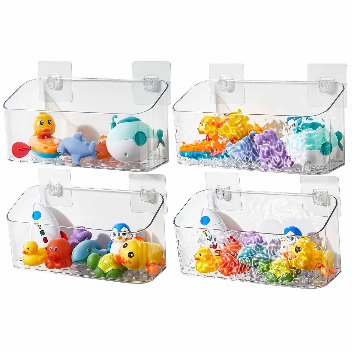 Eunion Bath Toy Storage Organizer Bathtub Toy Storage Holder Large Capacity Wall Mounted Shower Caddy Shower Organizer No