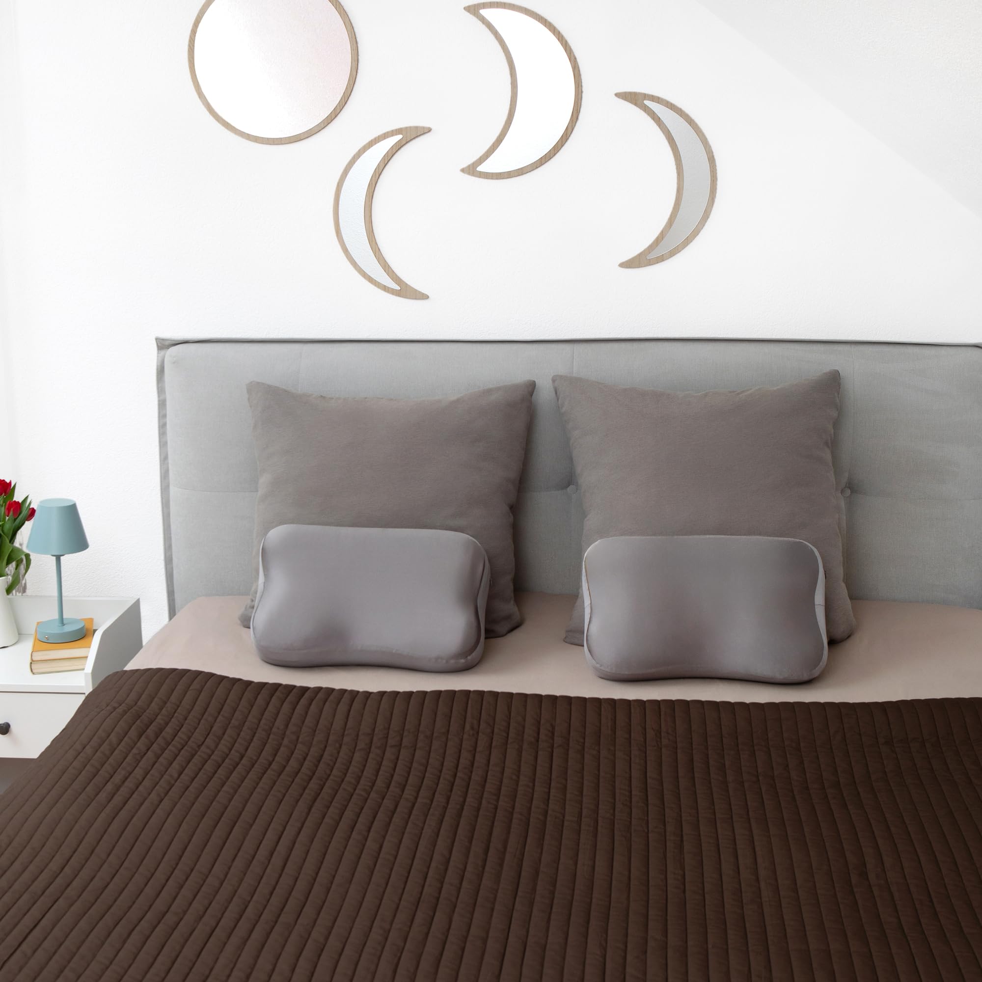 Seiden Kissenbezug 30x50 cm aus 19 Momme, hellgrau, passen für Blackroll Recovery Pillow