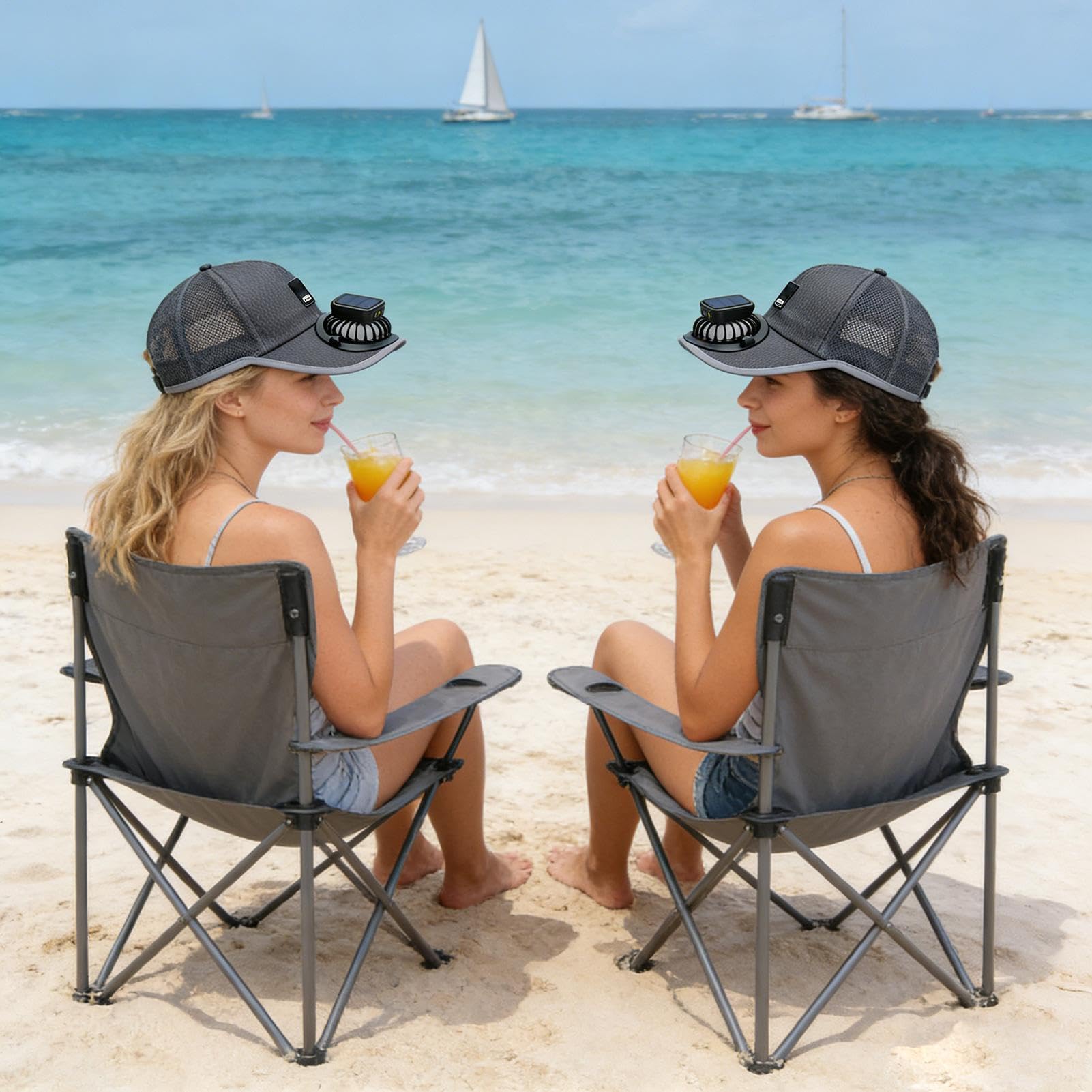 Genérico Sombrero con Ventilador Solar | Cargador USB Gorra de Viento de Ala Ancha,Sombrero Solar con Ventilador - para Actividades al Aire Libre, Playa, Campamento, Senderismo, Jardinería, Trabajo
