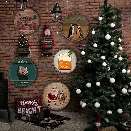 Miniatura 4 de Letrero redondo de hojalata con versículos bíblicos náuticos, divertido letrero circular de hierro con temática de playa, decoración de baño,