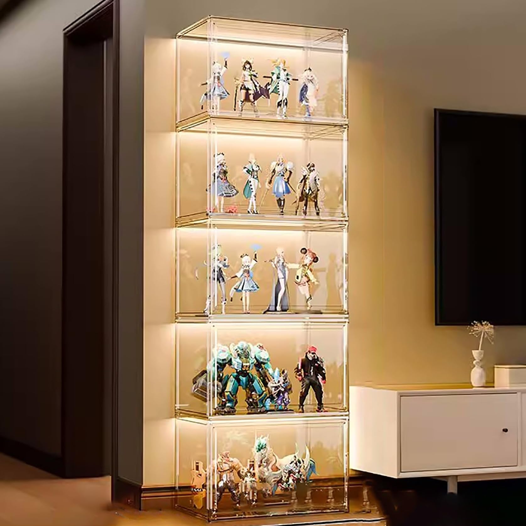 Vetrina in acrilico,Vitrina para Colecciones,Expositor Metacrilato,esign con Porta Flip Top Grande capacità di archiviazione facile da installare.