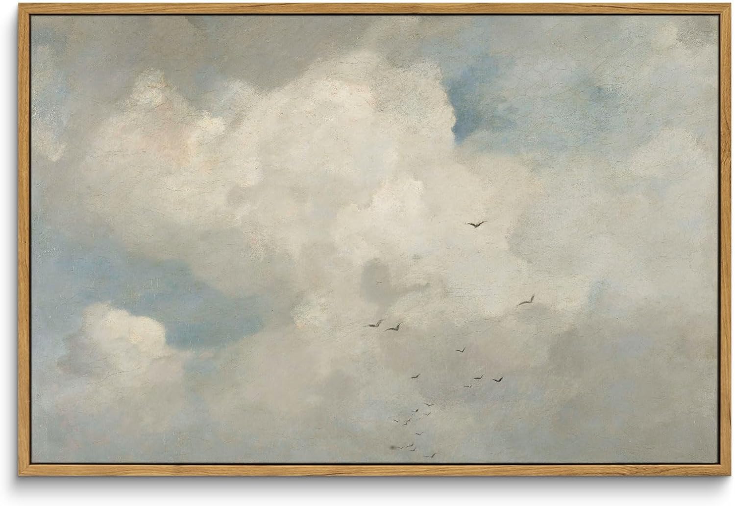 InSimSea Framed Canvas Wall Art Vintage Decor, Home Decor Classical Oil Paintings Sky Cloud Prints, Vintage Landscape Large Wall Art for Living Room Bedroom Bathroom Home Office Decor, 16"x24" Shell Fishing 24"L x 16"W