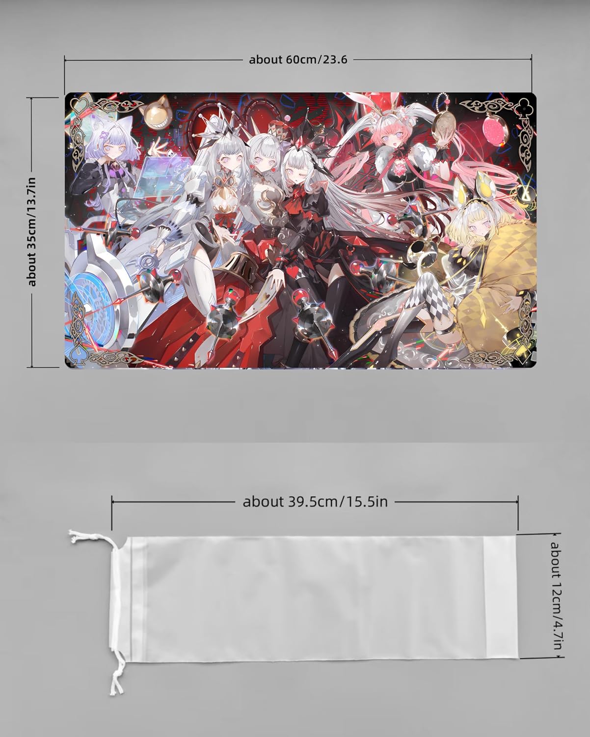Playmat Without Zones Maliss P White Rabbit TCG CCG Trading Card Game Mat & One Bag(ZC020-K)