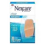 Nexcare Waterproof Clear Bandages For Knee And Elbow, Stays On Skin In The Bath, Shower Or Pool, 2.38 x 3.5 in, 30 Count