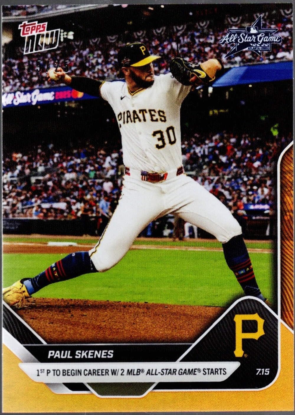 2025 Topps Now Paul Skenes #428 Orange Foil /25 Pittsburgh Pirates Baseball Card