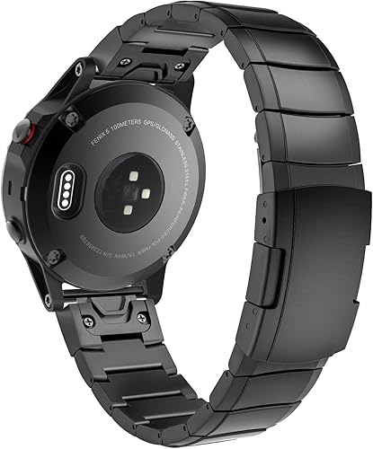 MoKo Correa compatible con Garmin Fenix 66 ProFenix 55 PlusForerunner 935945Approach S60S62Quatix 5 Fit correa de repuesto de acero inoxidable