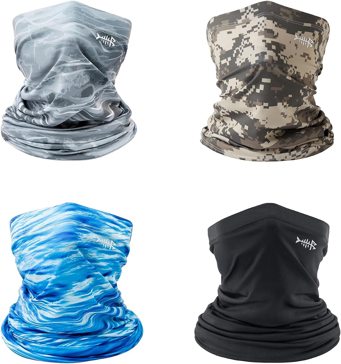 Paquete de 4 polainas de cuello con protección UV UPF 50+, protector solar para pesca, caza, kayak, senderismo, ciclismo al aire libre