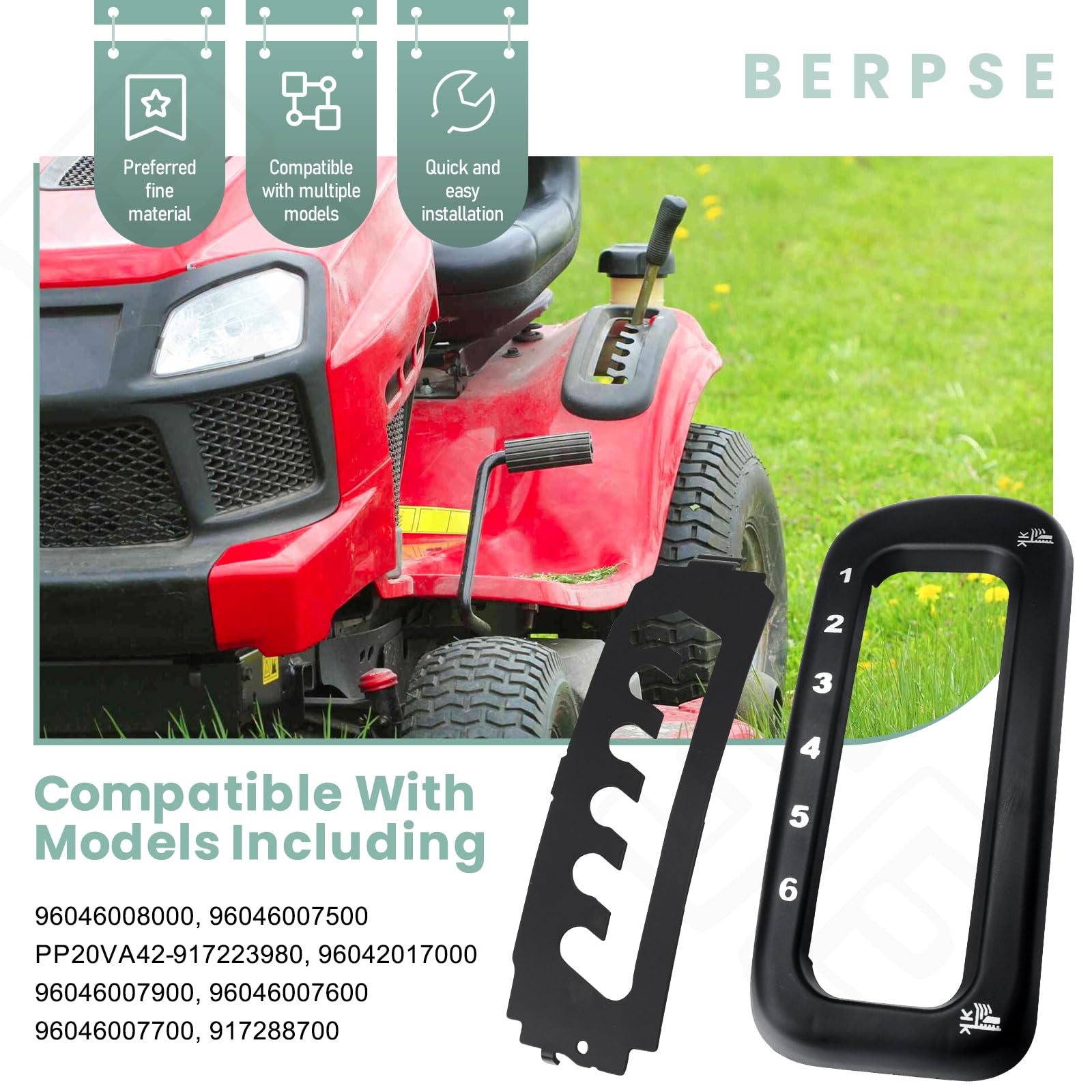 583351401 - Cubierta de consola de altura / cubierta de tractor de césped, inserto de consola de elevación compatible con Craftsman Husqvarna Poulan Pro cubierta de cortacésped, sustituye a
