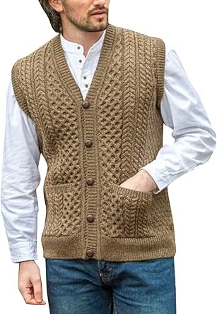 Gilet Donna Senza Manchie Con Bottoni - Cardigan Casual In Maglia Trecciata - Foto 9